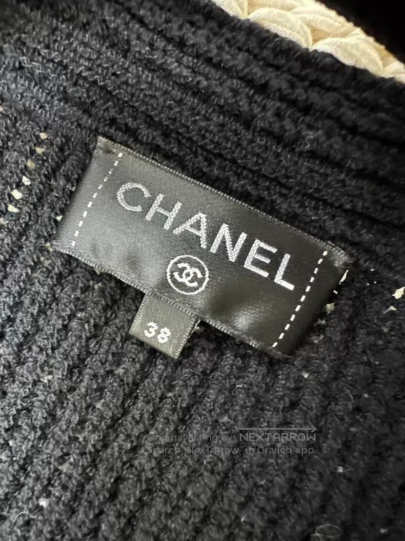 Chanel Chanel Long-sleeved medium-length knitted cardigan with wh Size XS / US 0-2 / IT 36-38 - 5 Thumbnail