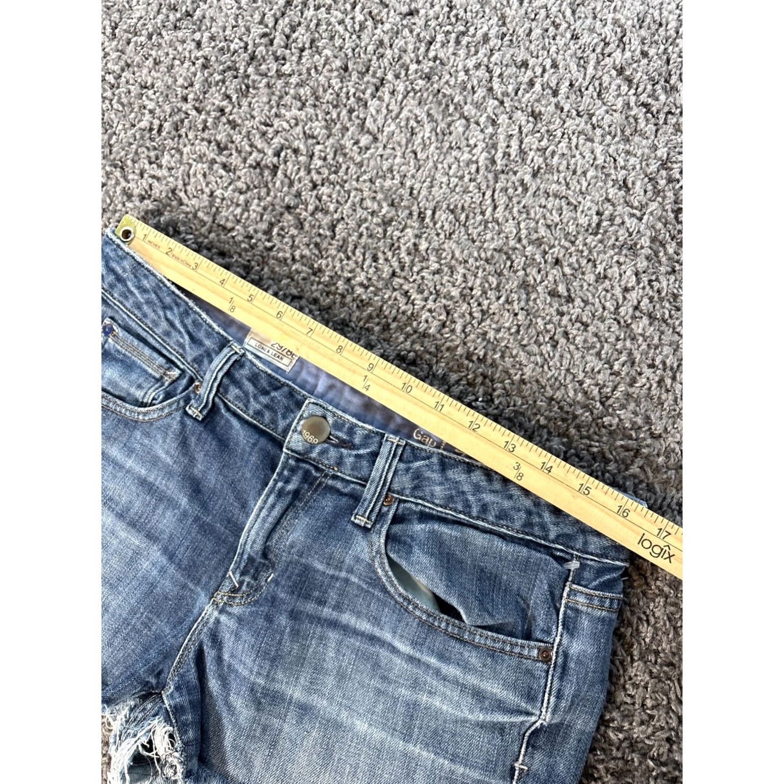 Gap VINTAGE Gap Low Rise Shorts Womens 32 Pocket Denim Mini Frayed Size 24" / US 00 / IT 34 - 3 Thumbnail