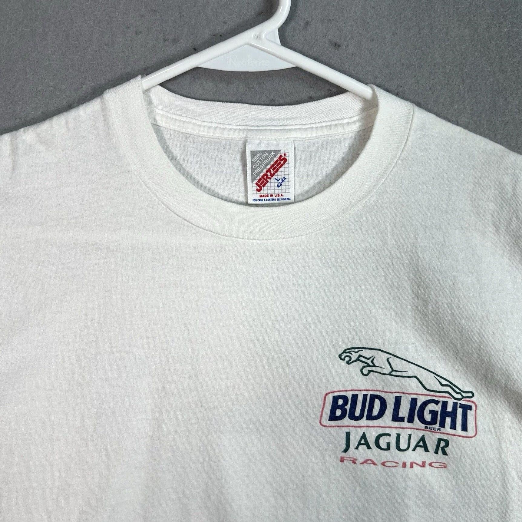 Jerzees VINTAGE 90s Jaguar XJR-16 IMSA GTP Graphic Tee Adult Large White Mens Size US L / EU 52-54 / 3 - 5 Thumbnail