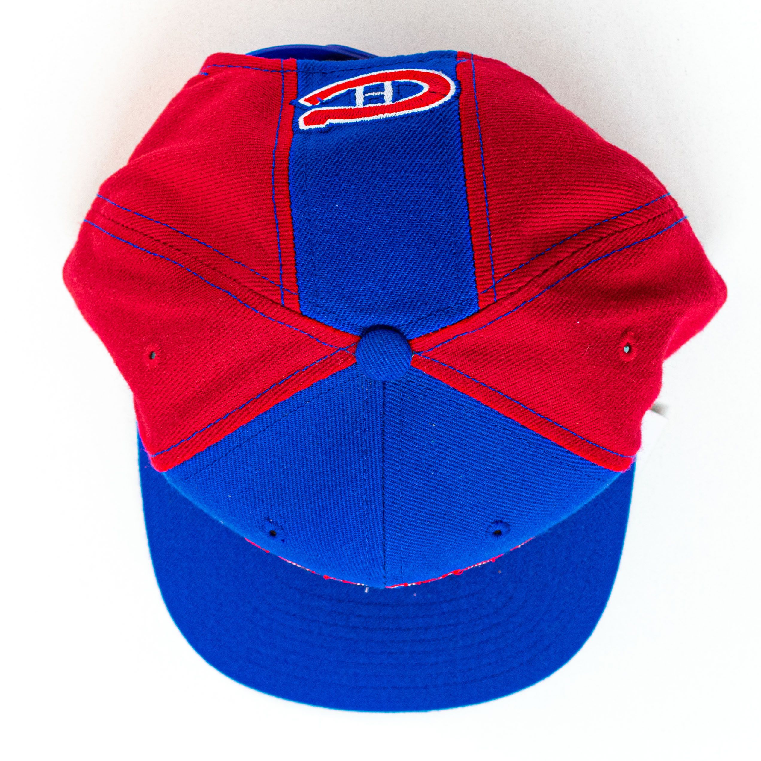 NHL VTG 90s AJD Montreal Canadiens Double Line Snapback Hat Size ONE SIZE - 7 Thumbnail