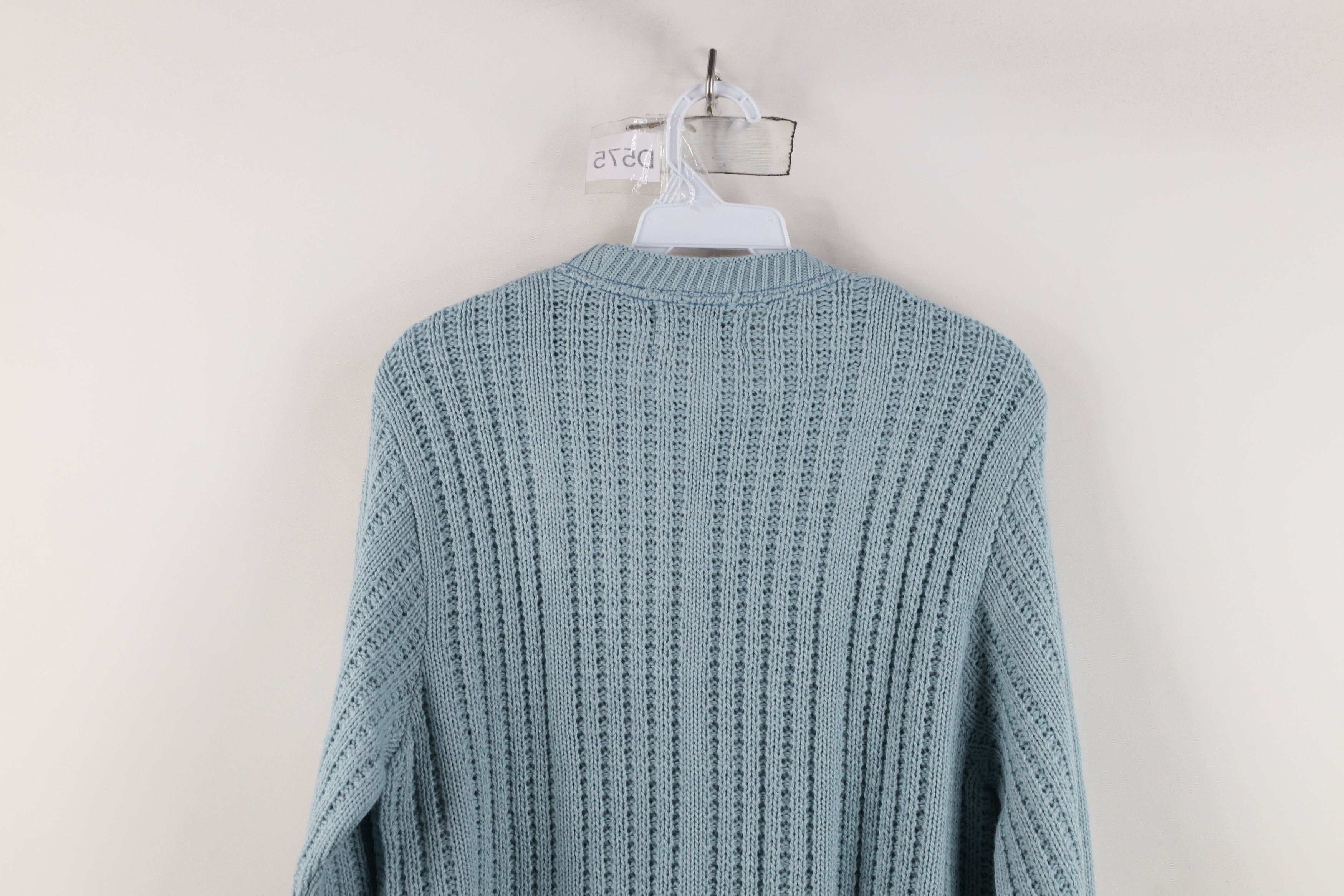 Vintage Vintage 90s Streetwear Ribbed Knit Sweater Carolina Blue Size US M / EU 48-50 / 2 - 7 Thumbnail