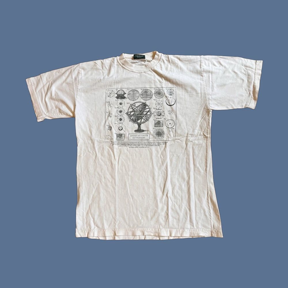 American Eagle Outfitters VINTAGE American Eagle Outfitters Shirt Men’s L White Geographiae Schematismus Mathematics Graphic Print 90s Hipster Retro Casual Size US L / EU 52-54 / 3 - 1 Thumbnail