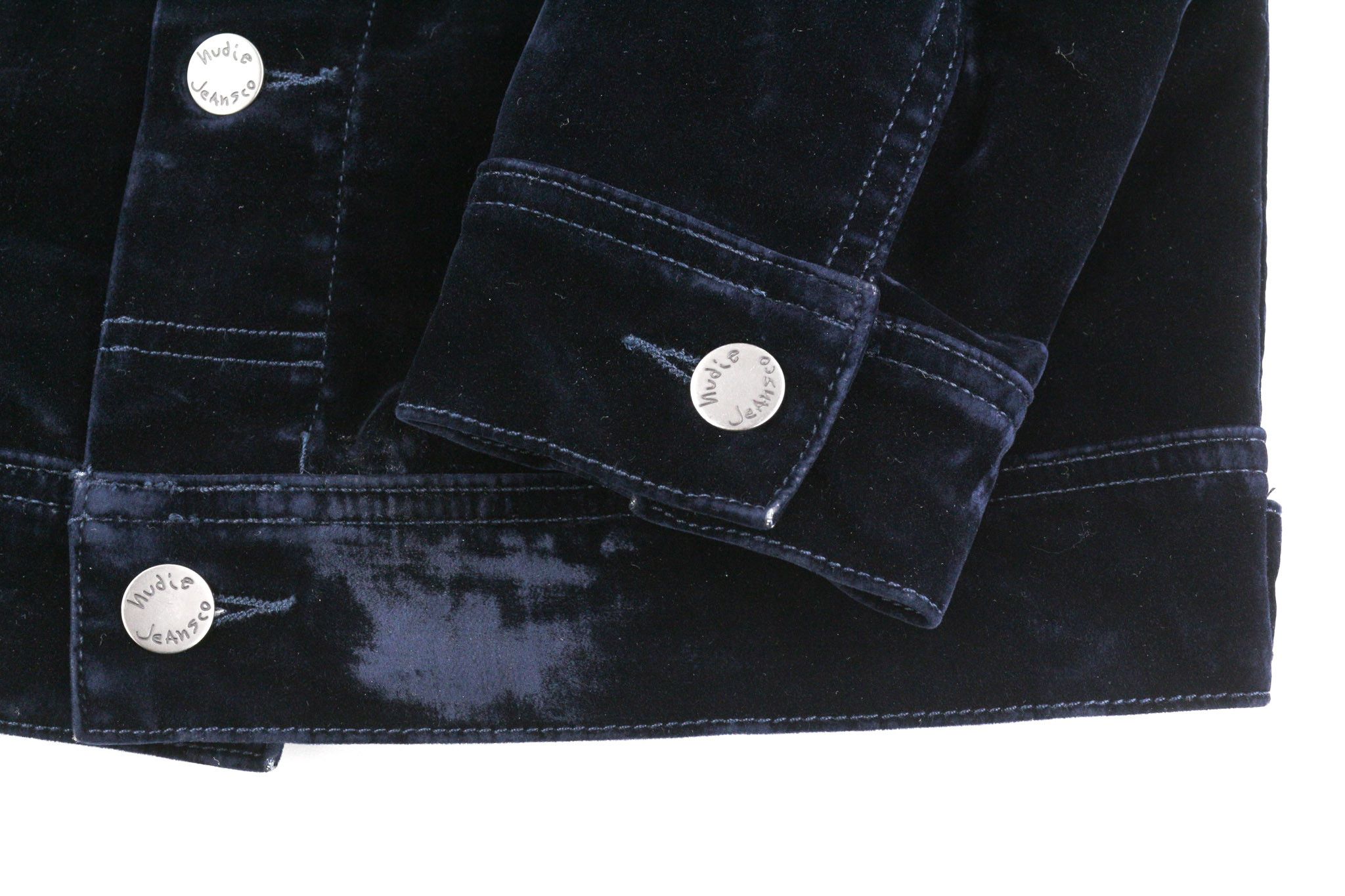 Nudie Jeans TOVE M Blue Velvet Polo Dark Long Sleeve Jacket 82422 Size US M / EU 48-50 / 2 - 5 Thumbnail