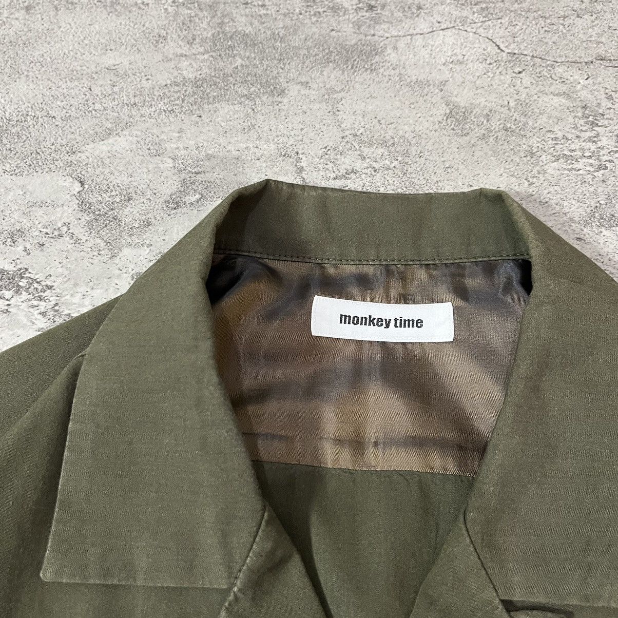 monkey time Monkey Time Relax Double Pocket Open Collar Shirt - Olive Size US M / EU 48-50 / 2 - 8 Thumbnail