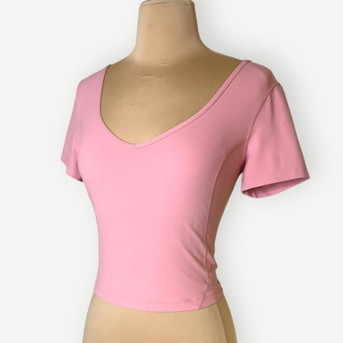 Lululemon Lululemon Align T-Shirt Polka Pink Puff 4 Cropped Nulu EUC T