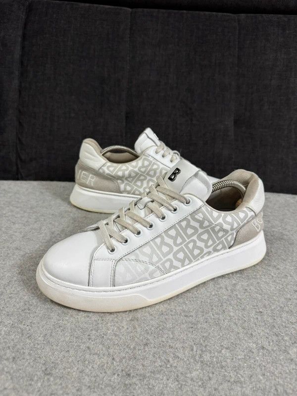 Bogner Bogner Milan Monogram White Leather Low Top Sneakers 42 Size US 9 / EU 42 - 1 Thumbnail