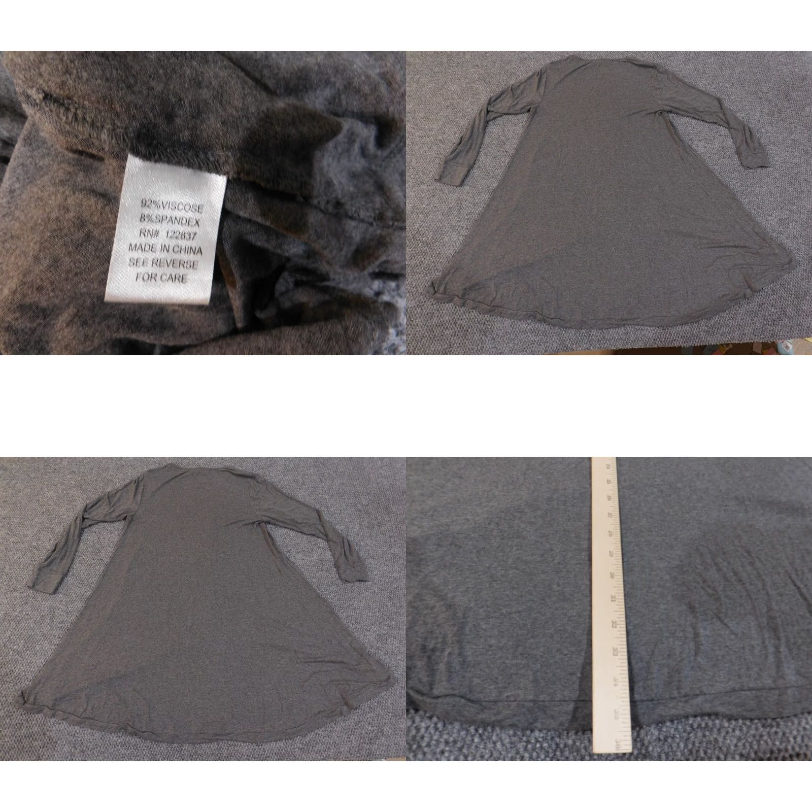 Neiman Marcus Neiman Marcus Dress M Gray Stretch A-Line Viscose Dolman Sleeve Casual Womens Size M / US 6-8 / IT 42-44 - 8 Thumbnail