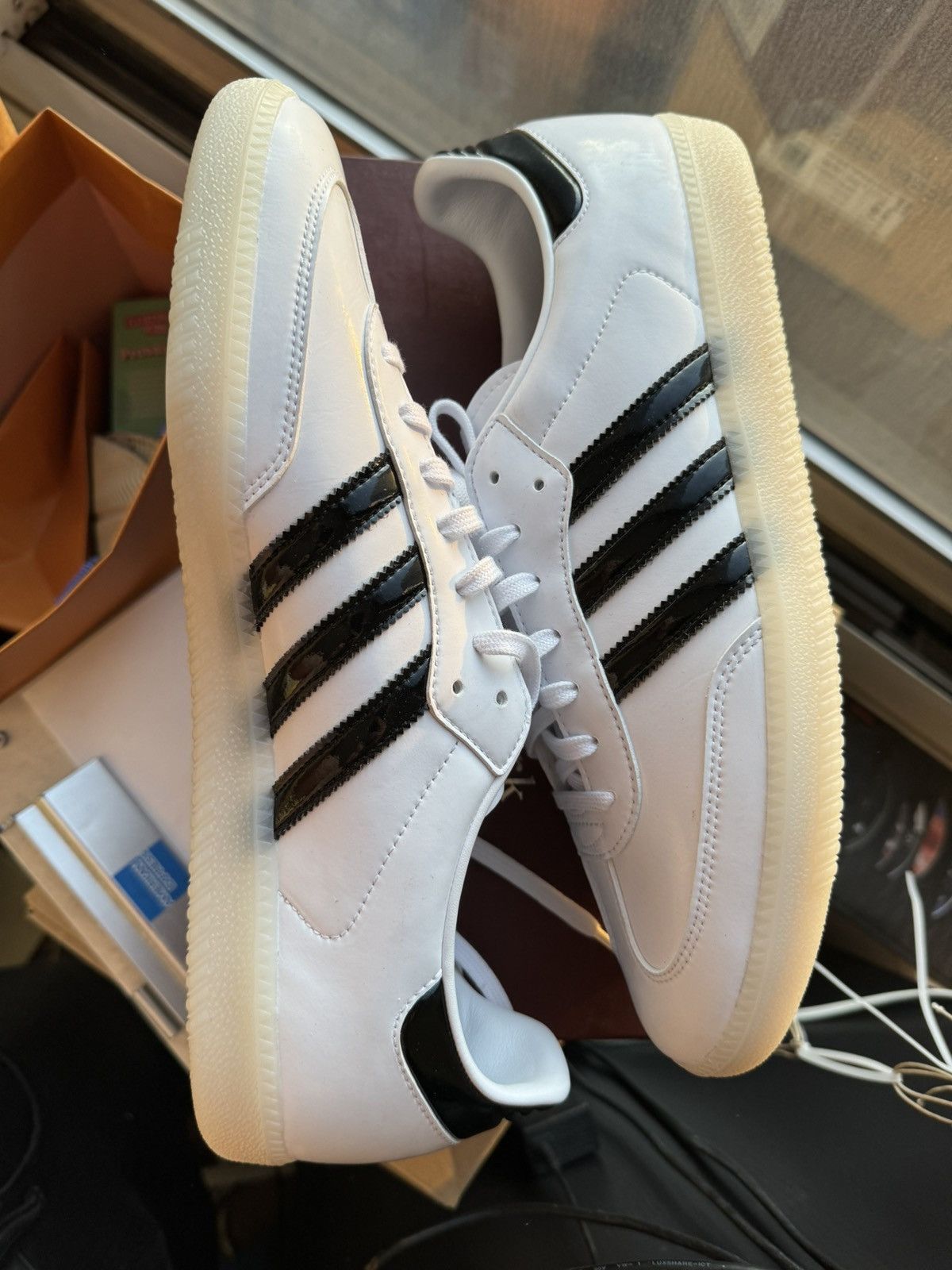 Adidas Patent Sambas Size US 13 / EU 46 - 9 Thumbnail