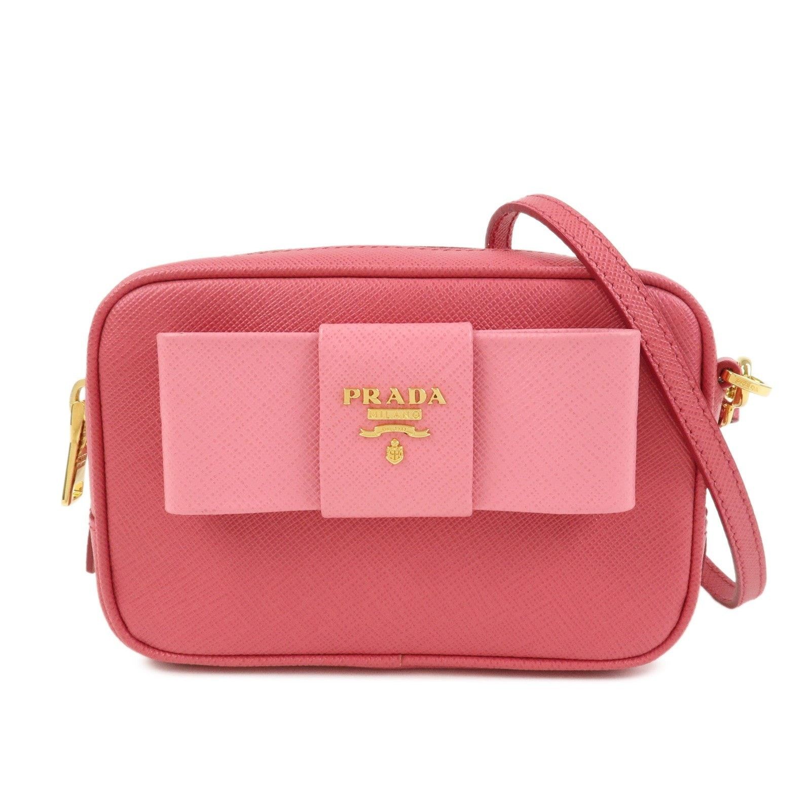 Prada Prada Saffiano Ribbon Mini Camera Crossbody Bag Pink Size ONE SIZE - 1 Thumbnail