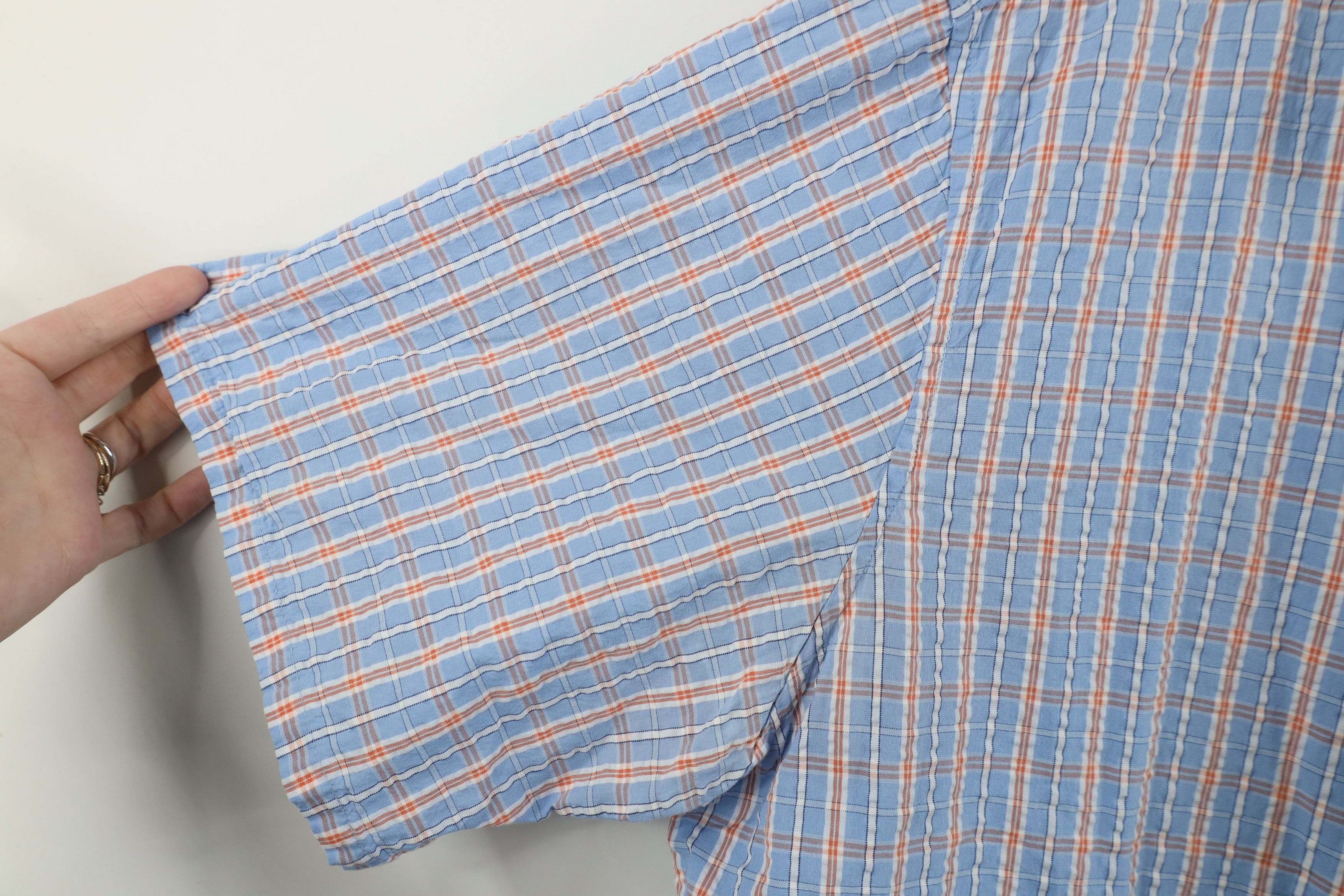 L.L. Bean Vintage LL Bean Seer Sucker Short Sleeve Button Shirt Plaid Size US XL / EU 56 / 4 - 6 Thumbnail