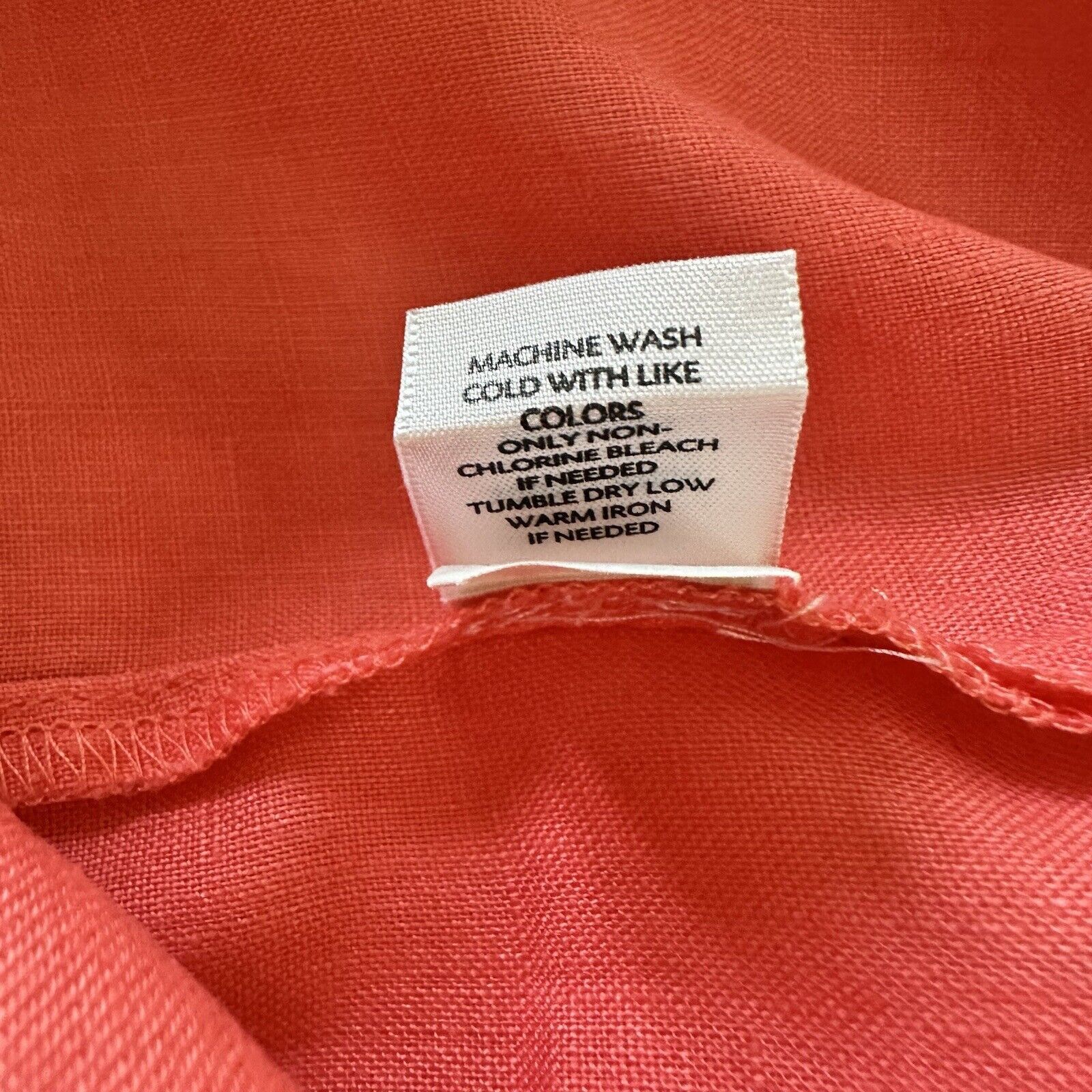 J. Jill J.Jill Women Linen Essential Shirt Button Down Coral Size M Size M / US 6-8 / IT 42-44 - 15 Thumbnail