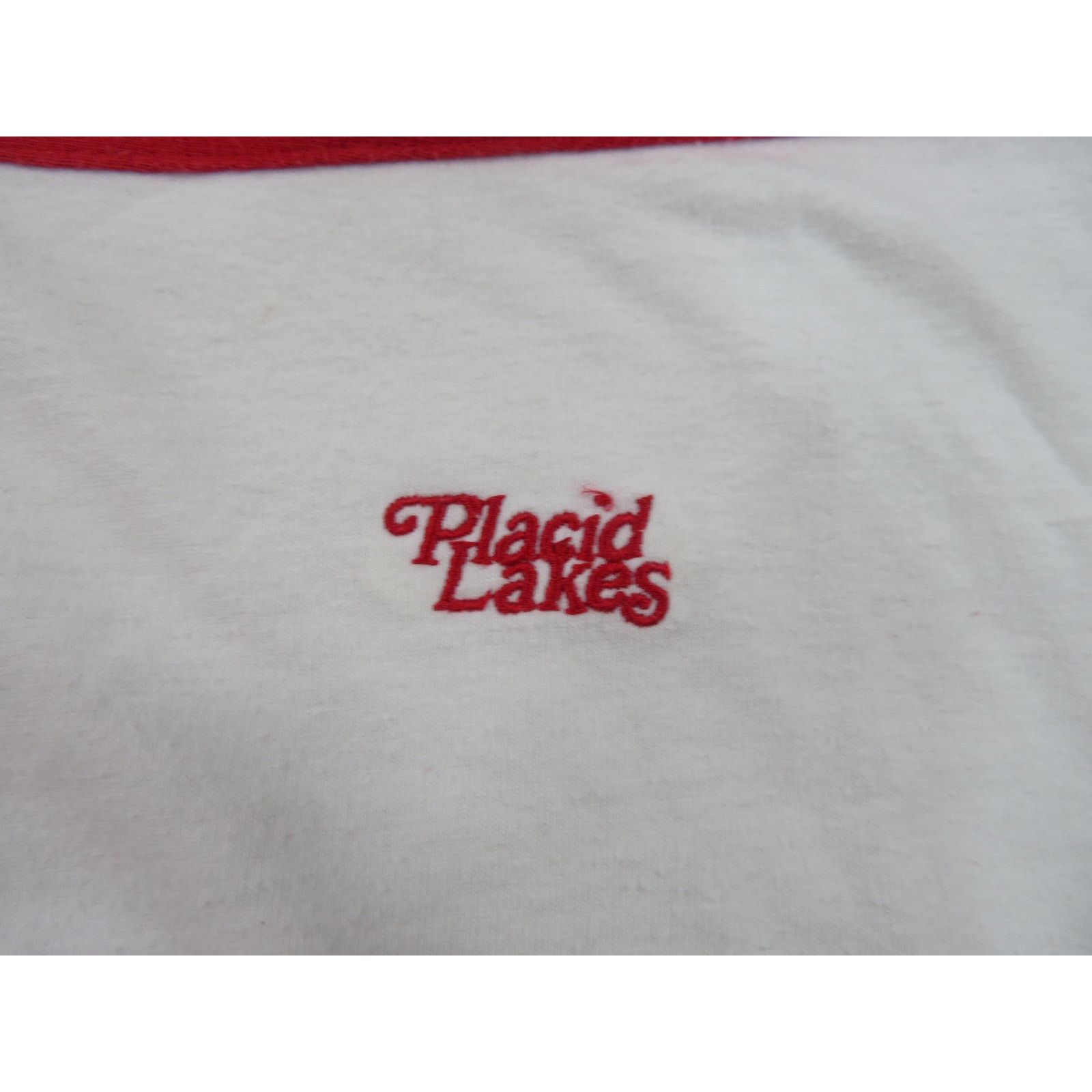 Other Placid Lakes Polo Shirt White Red Womens Sz M 1980s Size M / US 6-8 / IT 42-44 - 2 Thumbnail