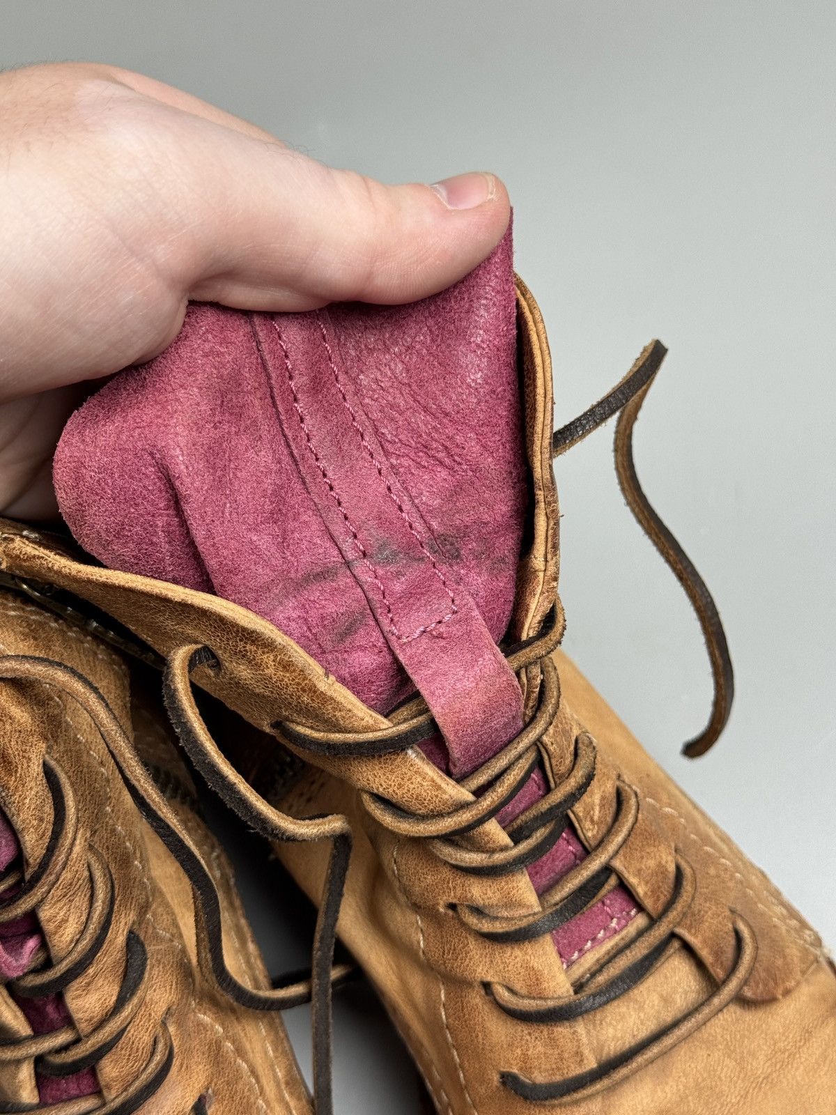 A.S.98 A.S.98 Italy Leather Lace-Up Brown Boho Boots (YG026) Size US 7 / IT 37 - 15 Thumbnail