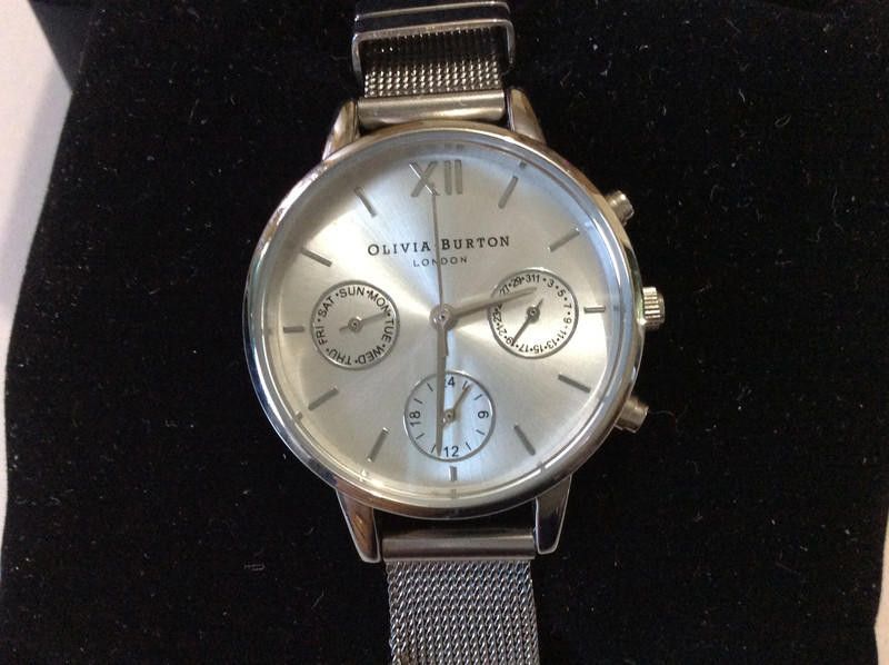 Designer Olivia silver dial mesh bracelet watch Size ONE SIZE - 1 Thumbnail