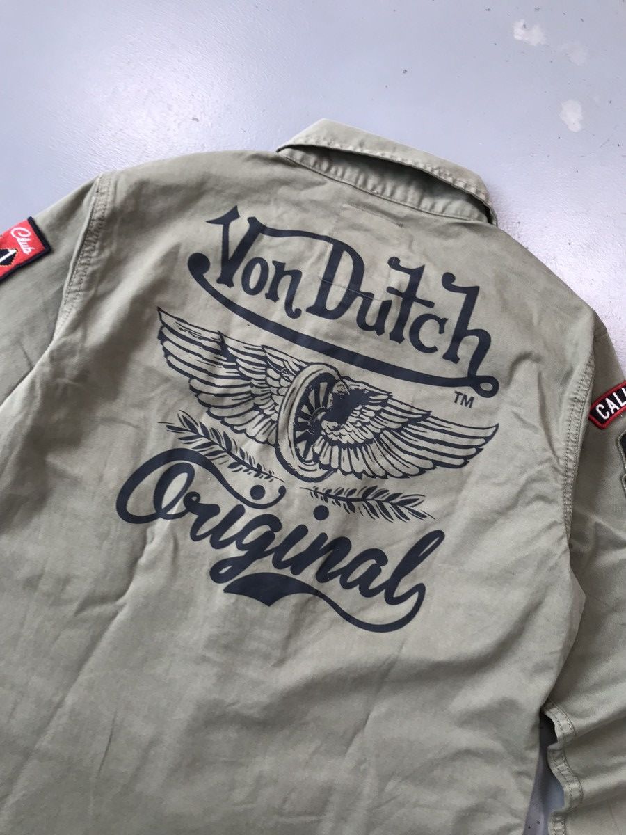 Vintage × Von Dutch Crazy Von Dutch SpellOut patchwork button up chore shirt Size US S / EU 44-46 / 1 - 9 Thumbnail