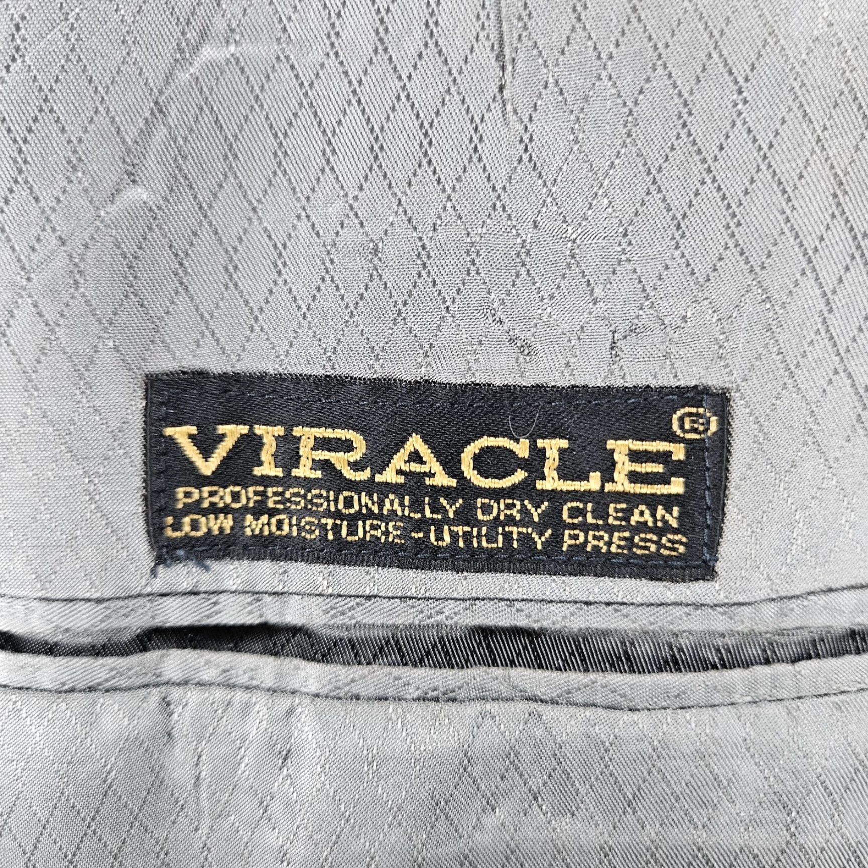 Hart Schaffner Marx VINTAGE Hart Schaffner Marx Grey Wool Blend Viracle Notch Blazer Sport Coat USA 42R Size 42R - 5 Thumbnail