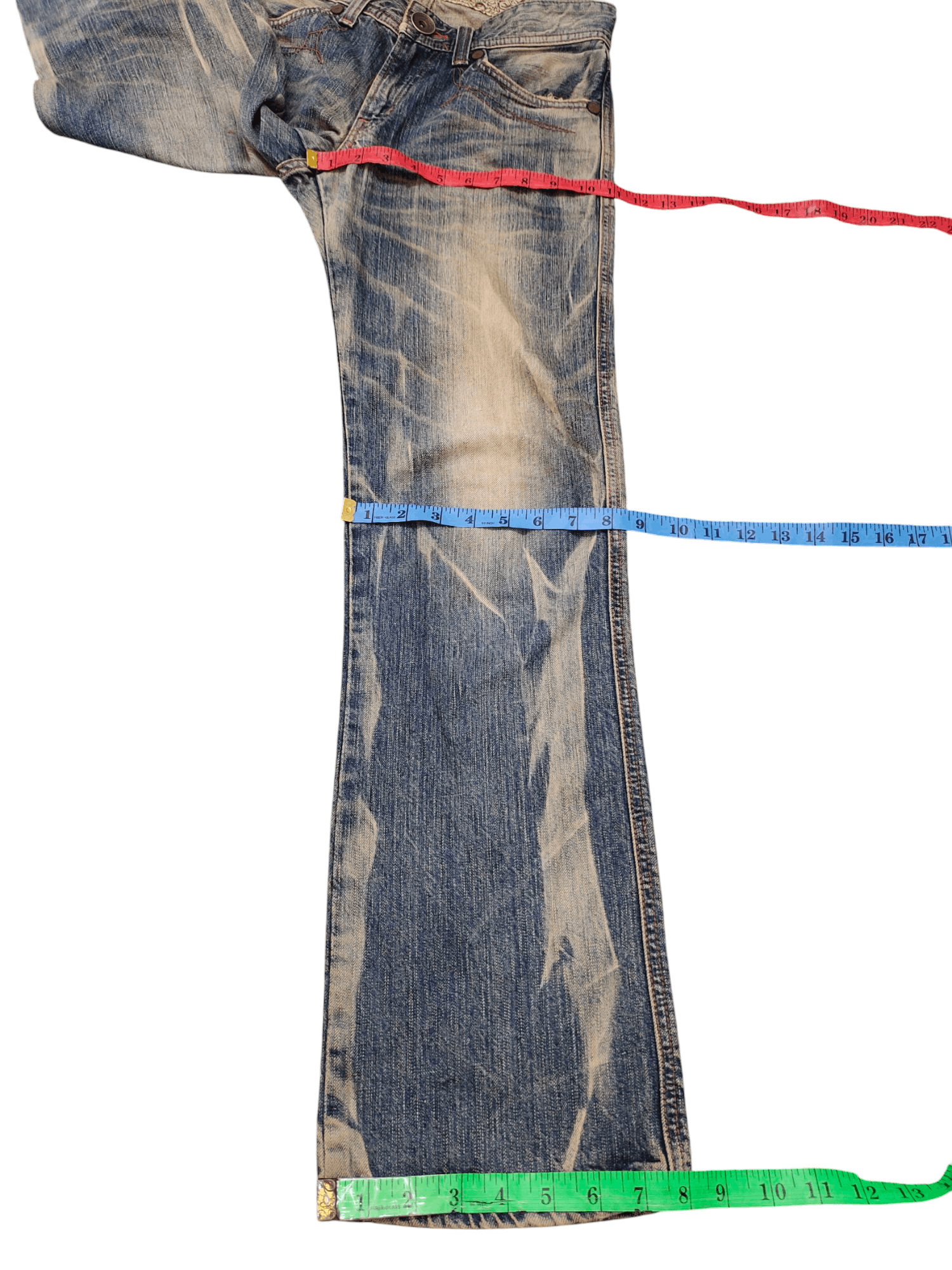 Number (N)ine × Undercover Vintage Edwin Japan Clawmark Distress Faded Denim Jeans Size US 29 - 16 Thumbnail
