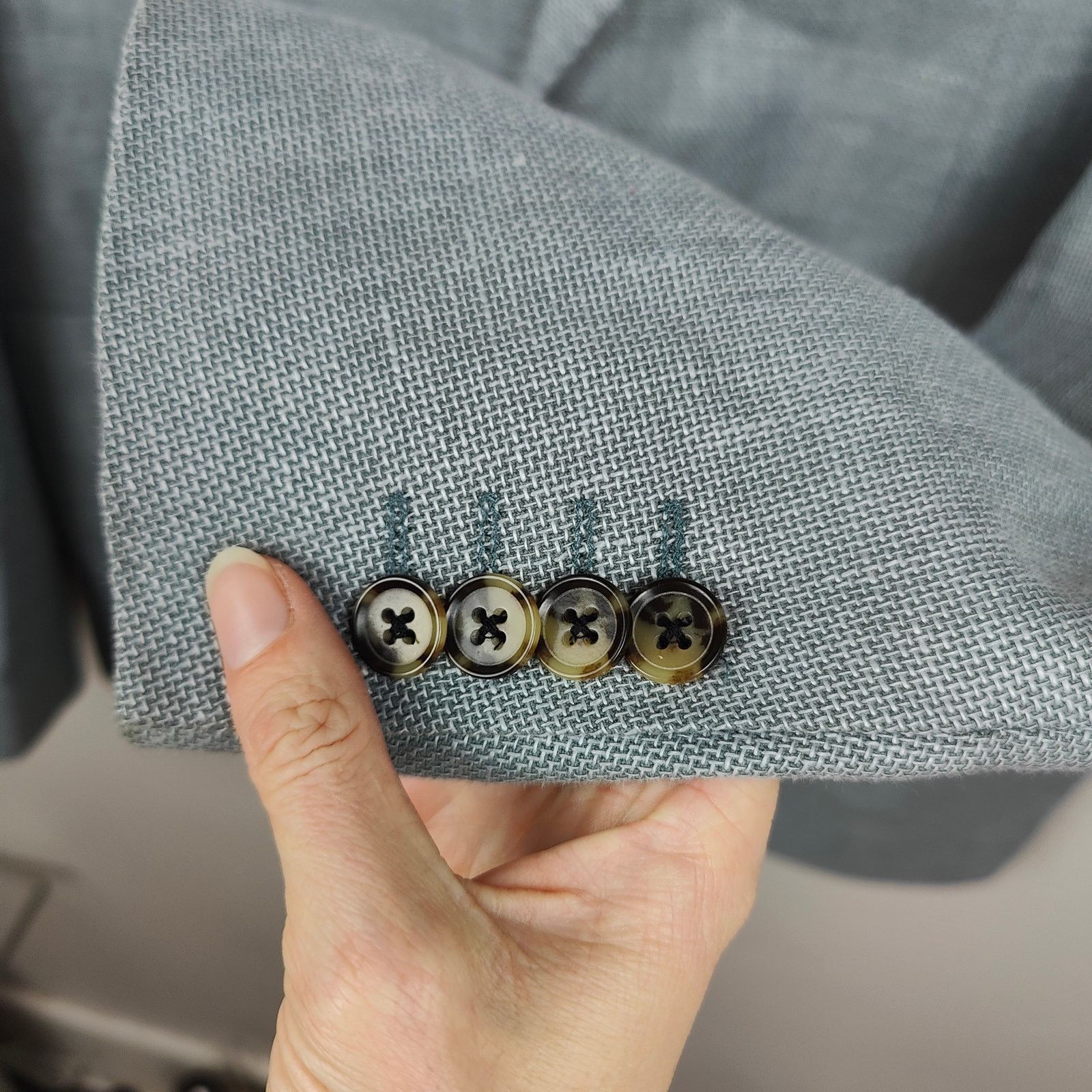 Rodd & Gunn Rodd & Gunn Linen Cotton Blazer Mens XL Gray Woven Casual Size 46R - 3 Thumbnail