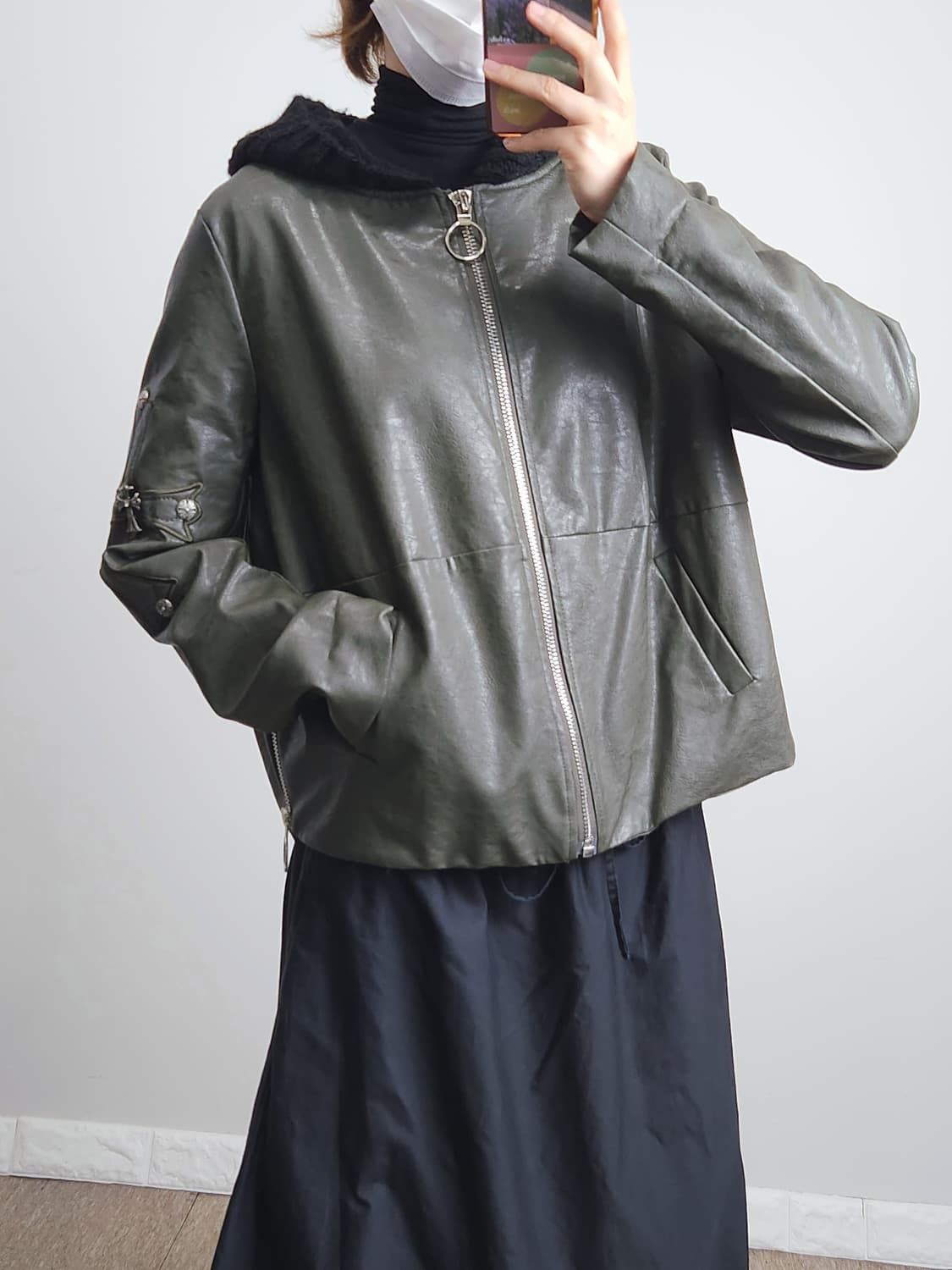 Japanese Brand Bobby Mall Mix Leather Jacket Size L / US 10 / IT 46 - 3 Thumbnail