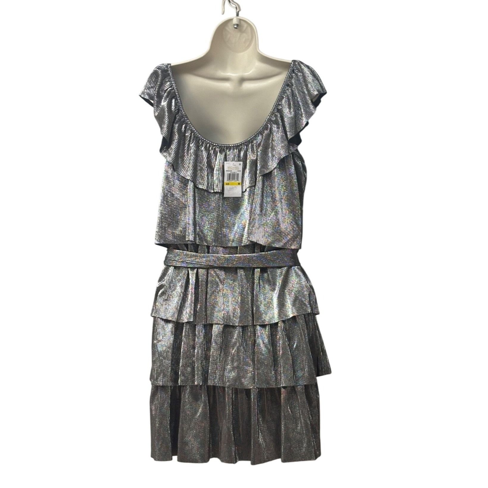 Other Michael Michael Kors Metallic Tiered Off-The-Shoulder Dress Size M / US 6-8 / IT 42-44 - 5 Thumbnail