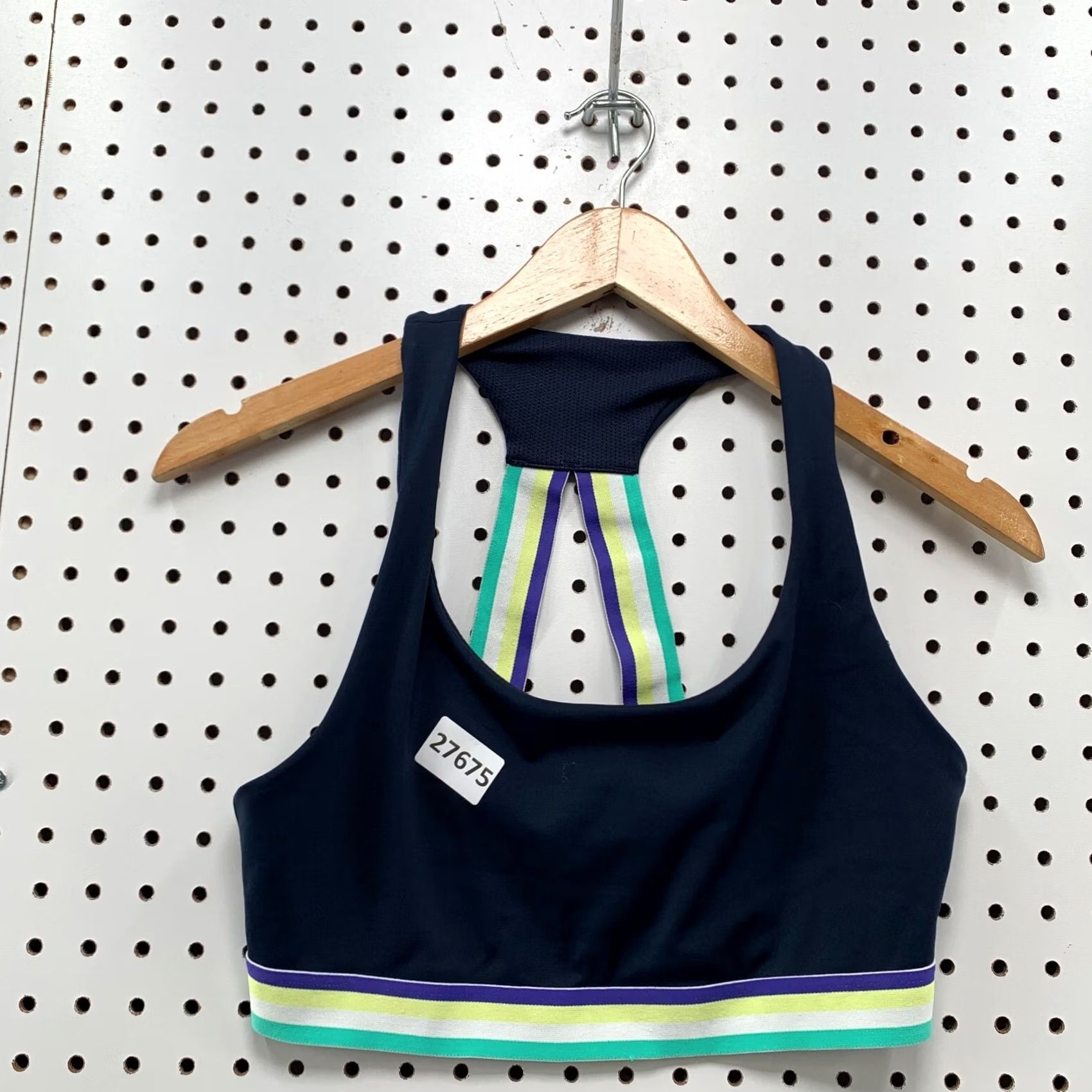Athleta Athleta Top Womens 14 Blue Contender Racer Back Tank Green Trim Width Size XL / US 12-14 / IT 48-50 - 5 Thumbnail