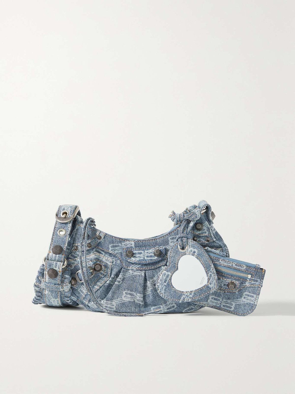 Balenciaga Balenciaga Cagole Monogram Denim Shoulder Bag Size ONE SIZE - 3 Thumbnail