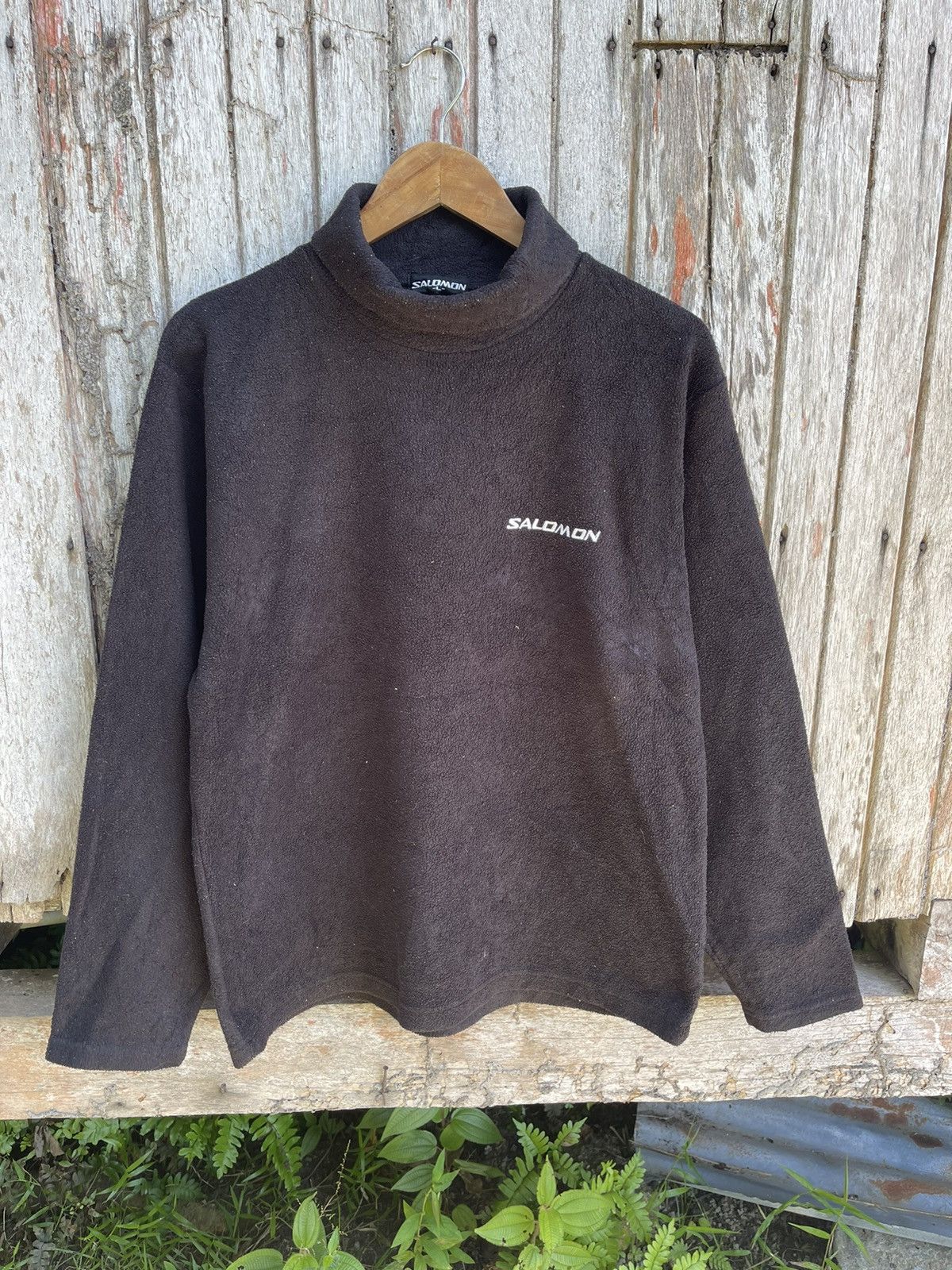 Salomon Vintage Salomon Fleece Pullover High Neck Outdoor Sweatshirt Size US L / EU 52-54 / 3 - 1 Thumbnail