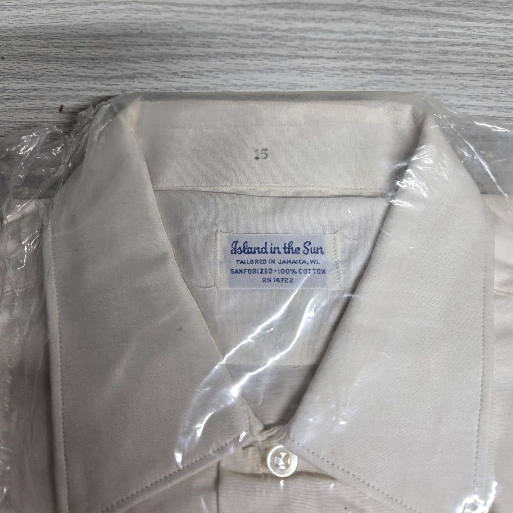 Vintage NEW Island in the Sun Shirt Adult Men's 15 White Solid Button Up Size US M / EU 48-50 / 2 - 3 Thumbnail