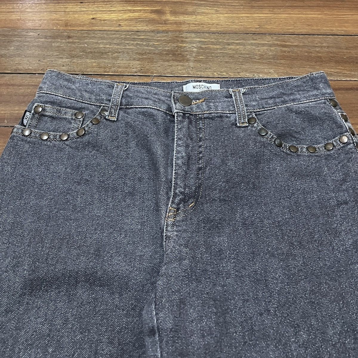 14th Addiction Very Rare Design Vintage Brand Moschino Flared Jeans 1990s Size US 29 - 3 Thumbnail