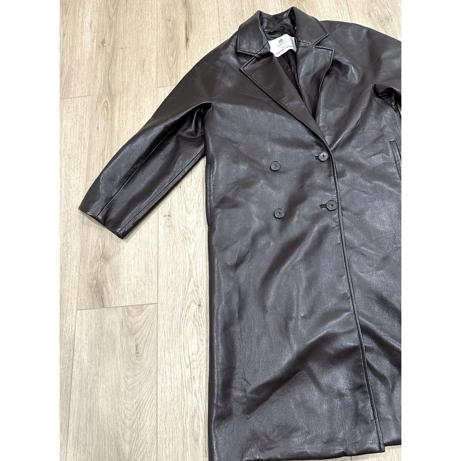 Vintage VINTAGE Aritzia Babaton The Slouch Coat Faux Leather XS Women Brown Trench Coat Slouch Mens Womens Size XS / US 0-2 / IT 36-38 - 4 Thumbnail
