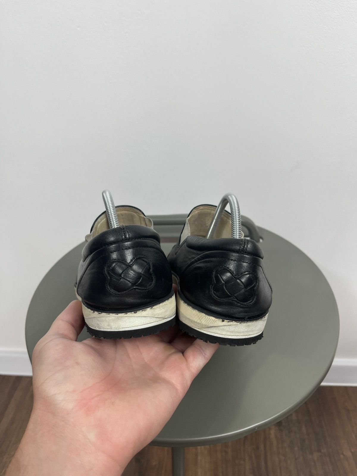 Bottega Veneta Bottega Veneta Black Woven Leather Slip-On Loafers Size 38.5 Size US 7.5 / IT 37.5 - 12 Thumbnail