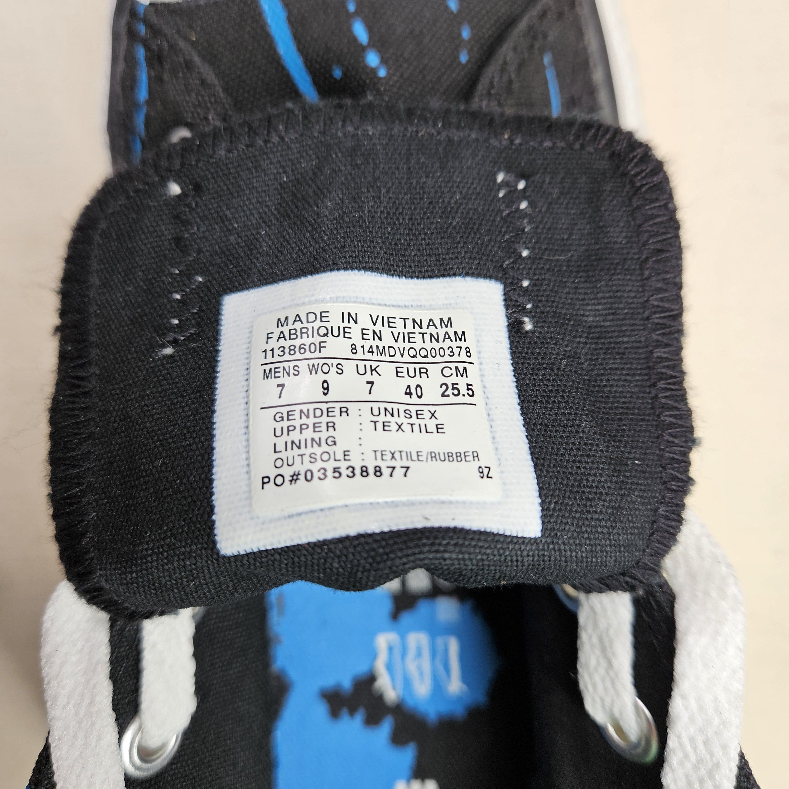 Converse Converse W9/M7 Sneakers Paint Splatter Black Blue Lace Up Size US 7 / EU 40 - 11 Thumbnail