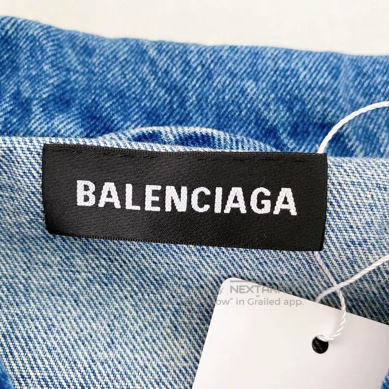 Balenciaga Balenciaga Blue Letter Logo Denim Jacket Size US M / EU 48-50 / 2 - 7 Thumbnail