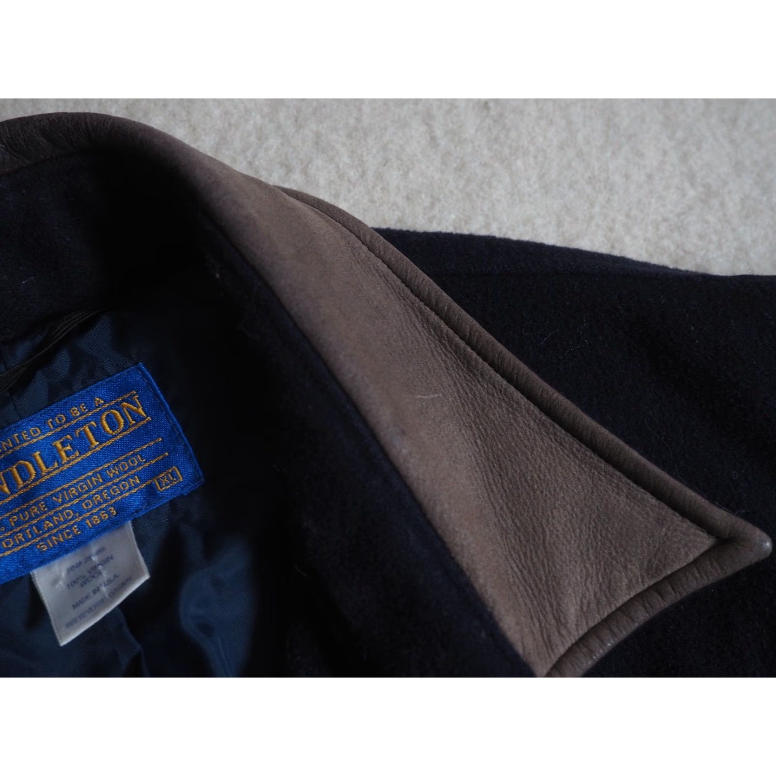 Pendleton VTG Pendleton Wool Barn Coat XL 100% Wool Dark Navy Blue Button Chore Coat Mens XL Size US XL / EU 56 / 4 - 6 Thumbnail