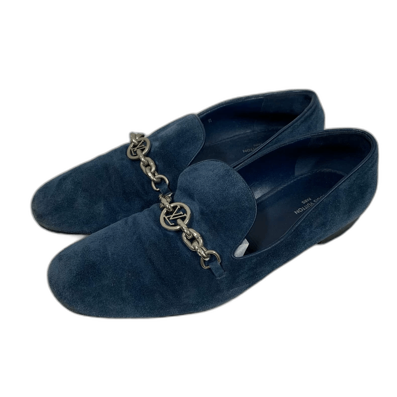 Louis Vuitton Blue Suede Loafers by Louis Vuitton Size US 7 / IT 37 - 1 Thumbnail