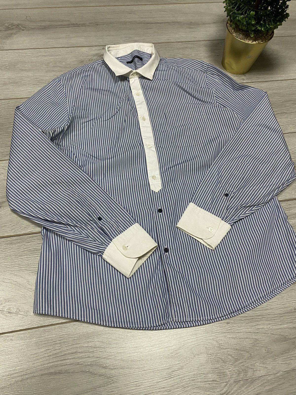 Gucci Gucci stripped shirt rare buttons Size US M / EU 48-50 / 2 - 6 Thumbnail