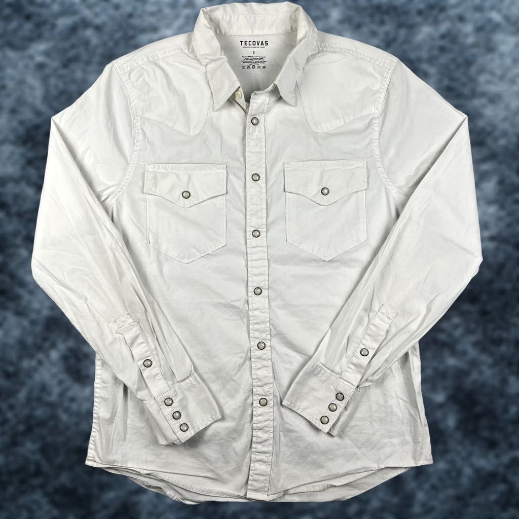 Tecovas Tecovas Pearl Snap Button Shirt Small Mens White Western Rodeo Size US S / EU 44-46 / 1 - 1 Thumbnail