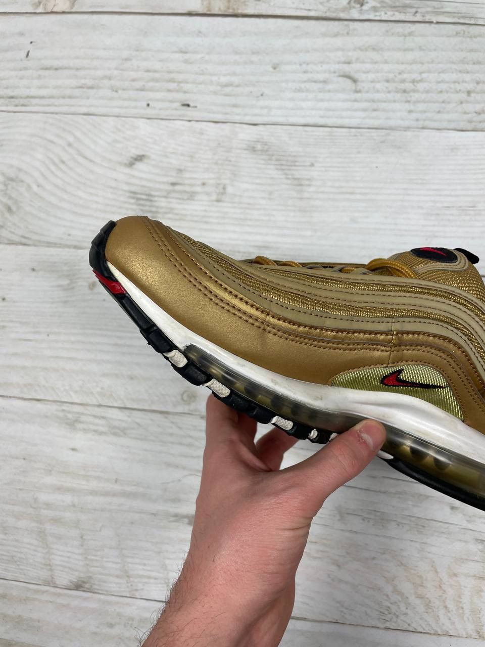 Nike Nike Air Max 97 OG Metallic Gold Sneakers Size US 9 / EU 42 - 8 Thumbnail