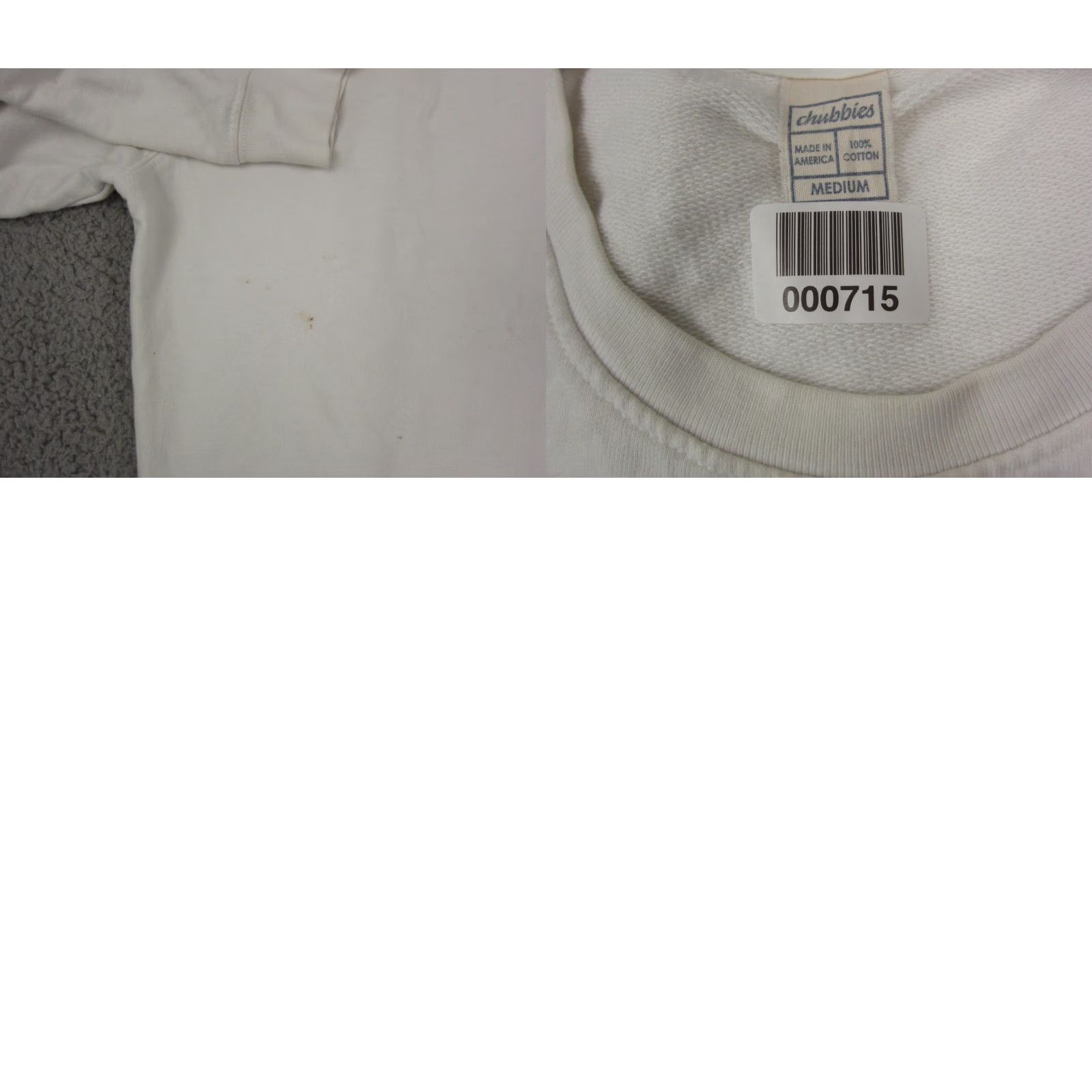 Chubbies Chubbies Sweatshirt Mens M White USA 90s Logo Pullover Fleece Cotton All Seasons Walking Style: Pullover Theme: 90s USA Mens Size US M / EU 48-50 / 2 - 10 Thumbnail