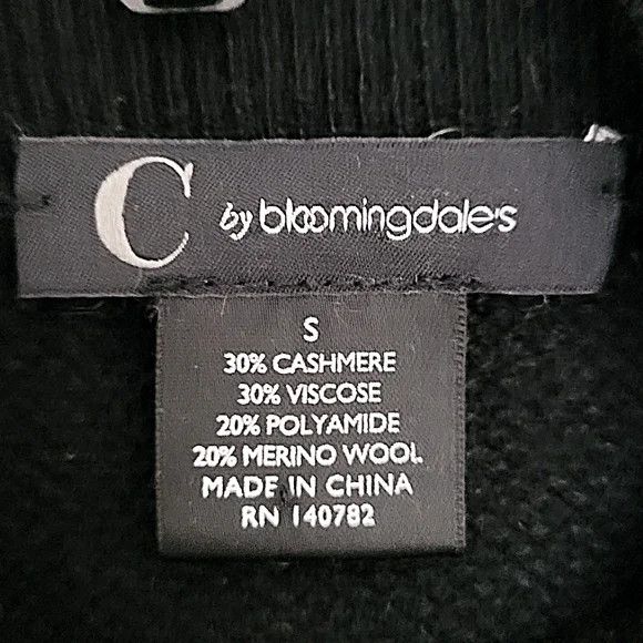 Bloomingdale's C by Bloomingdale's B&W Checkered Cashmere/Wool Turtleneck Size S / US 4 / IT 40 - 10 Thumbnail