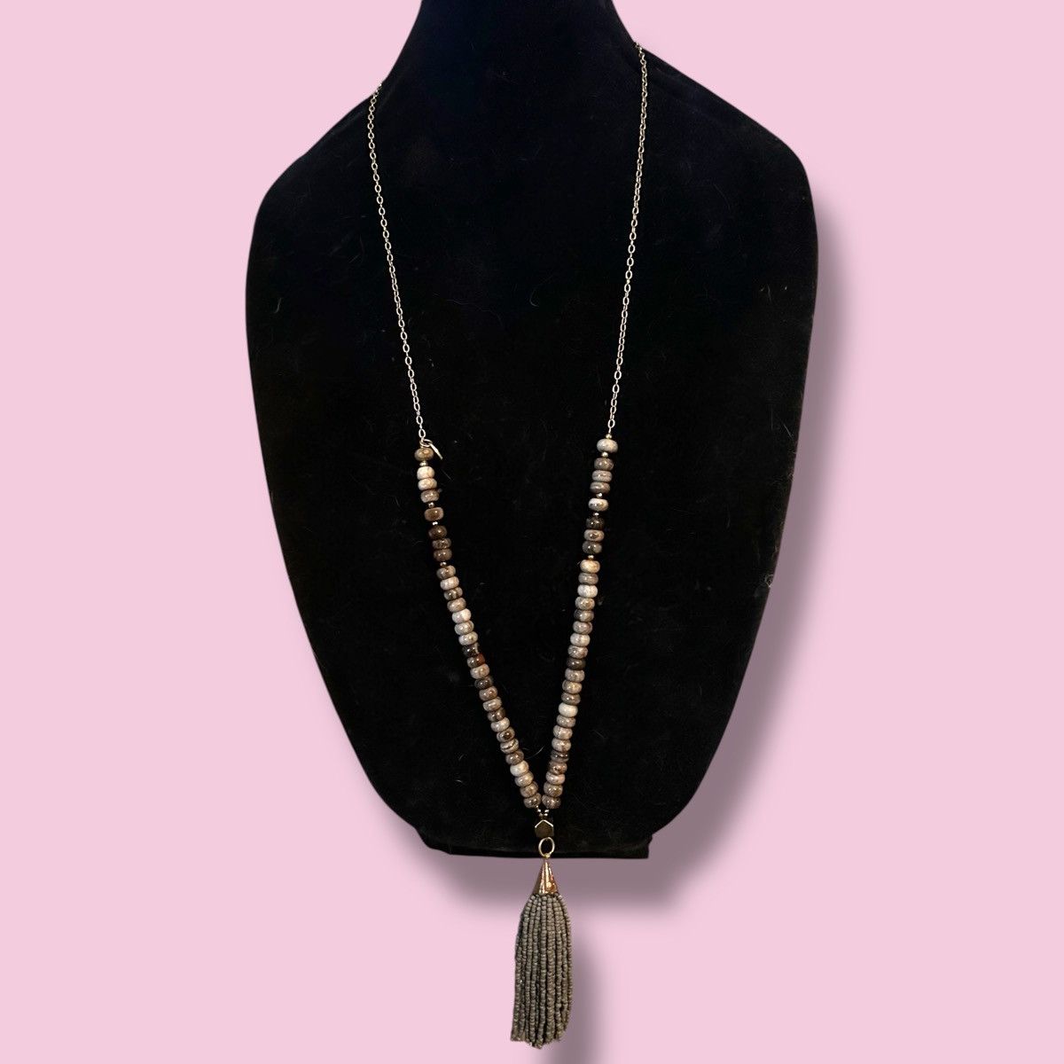Other Betsy Pittard Designs Jasper bead chain tassel necklace Size ONE SIZE - 1 Thumbnail