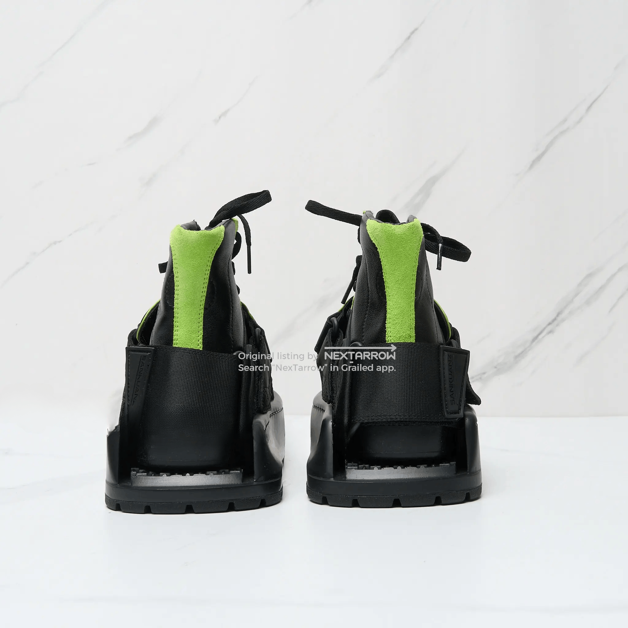 Sankuanz Black Neon Green High-Top Sneakers, Men's (Size 10) — image 5 of 6