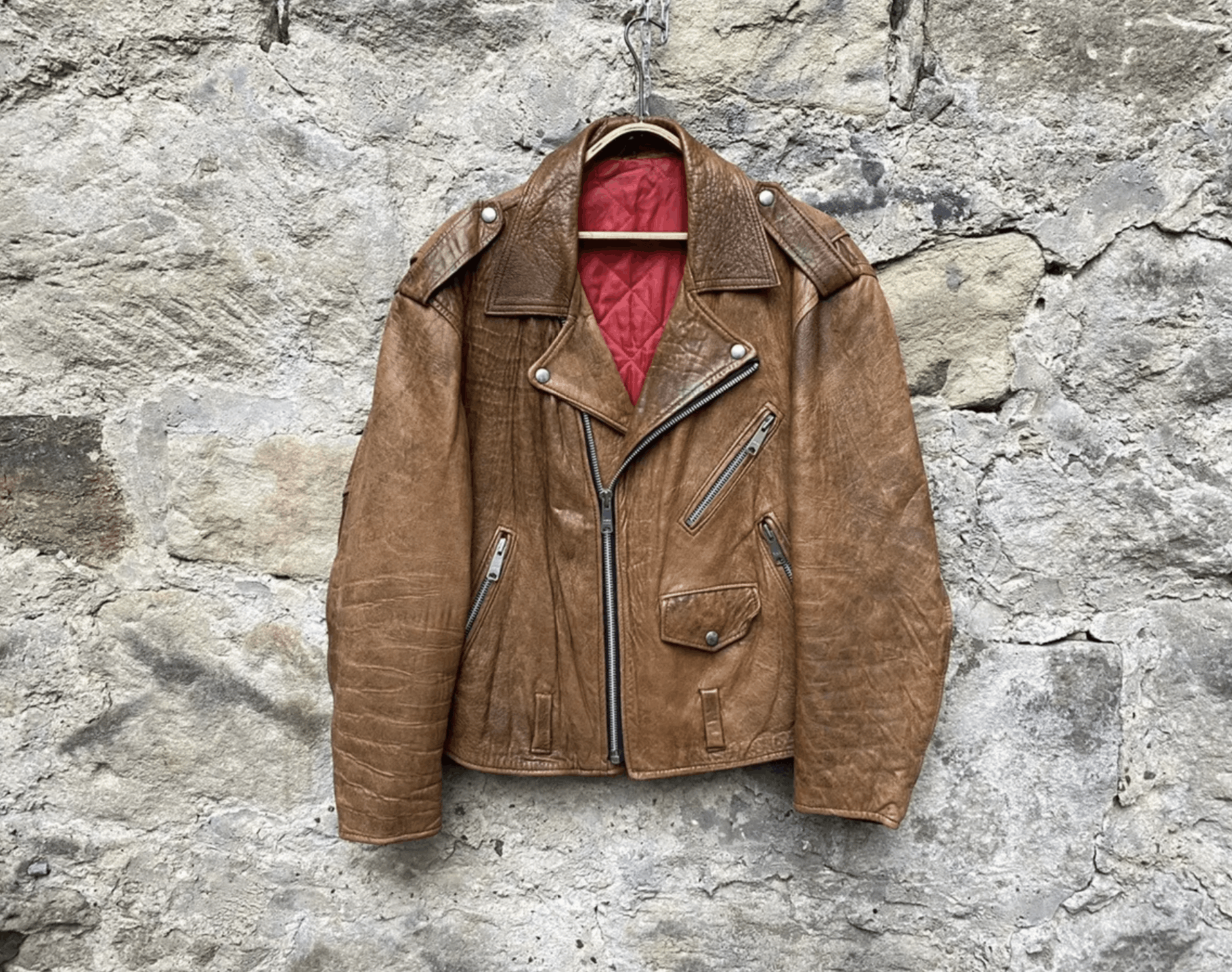 Vintage Vintage 80s Punk Brown Distressed Leather Biker Jacket Size US L / EU 52-54 / 3 - 3 Thumbnail