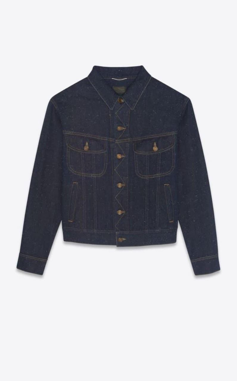 Saint Laurent Paris o1w1db11123 Denim Jacket in Dark Blue Size US XXL / EU 58 / 5 - 1 Preview
