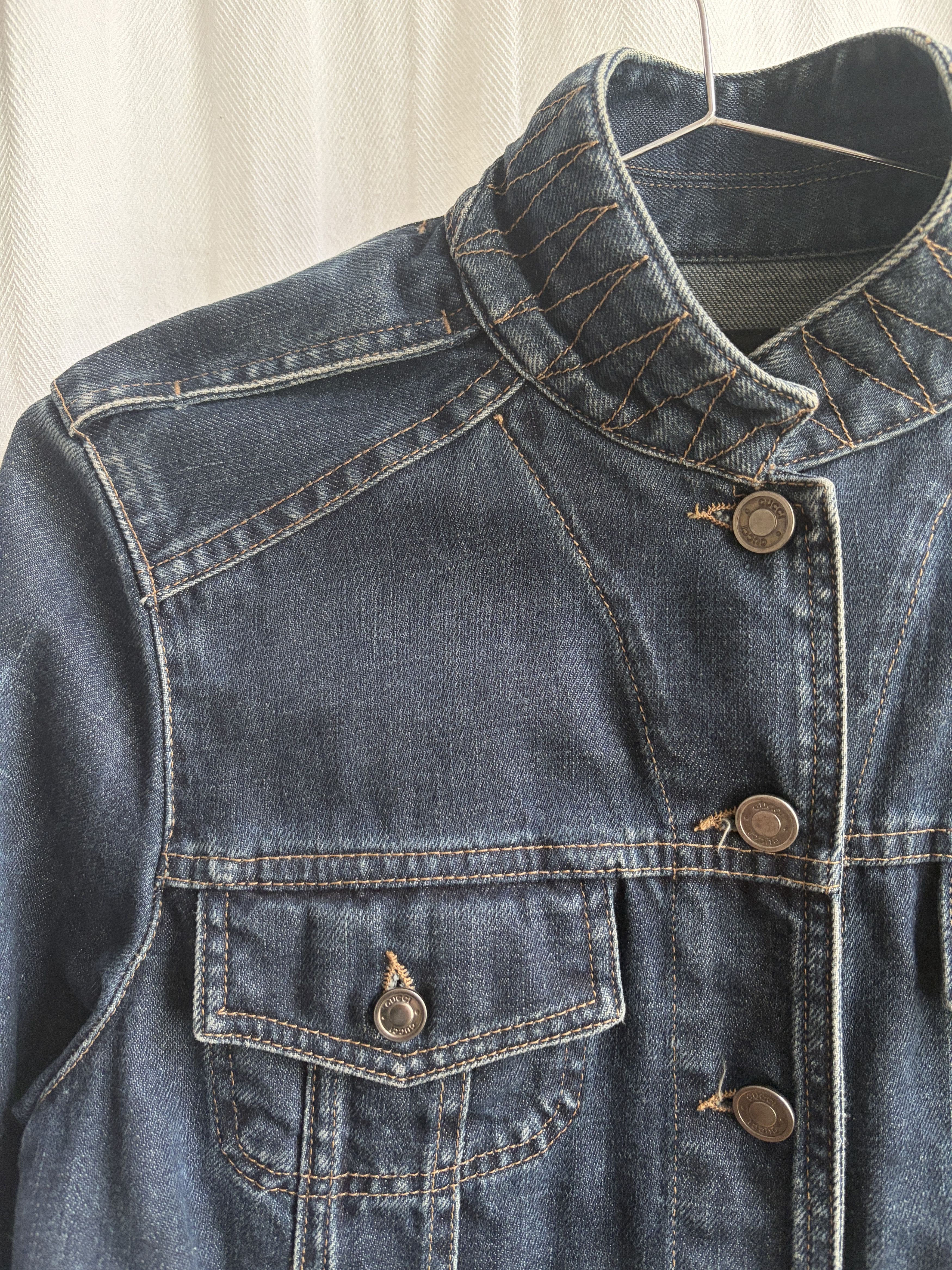 Gucci by Tom Ford SS02 Military Trucker Denim Jacket Size M / US 6-8 / IT 42-44 - 3 Thumbnail