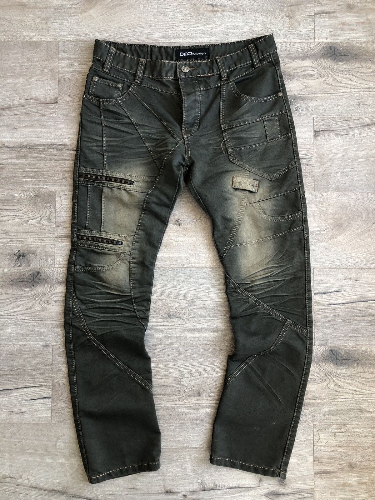 image of Avant Garde Y2K Japanese Style Denim Pants Vintage in Grey, Men's (Size 36)