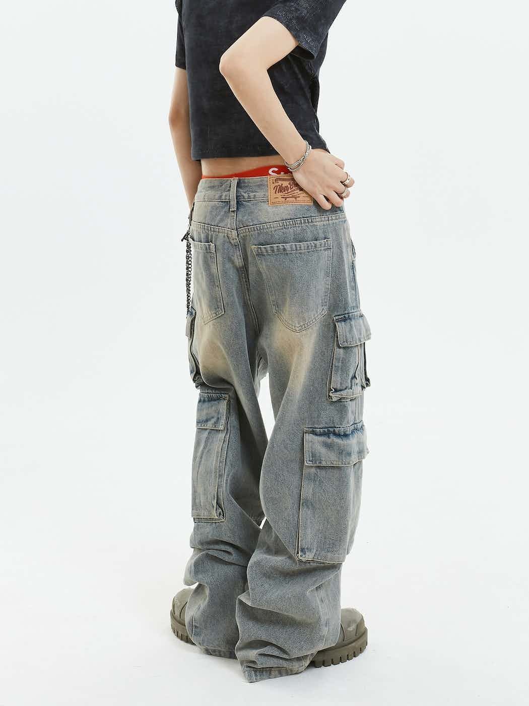 y2k utility cargo grunge baggy jeans