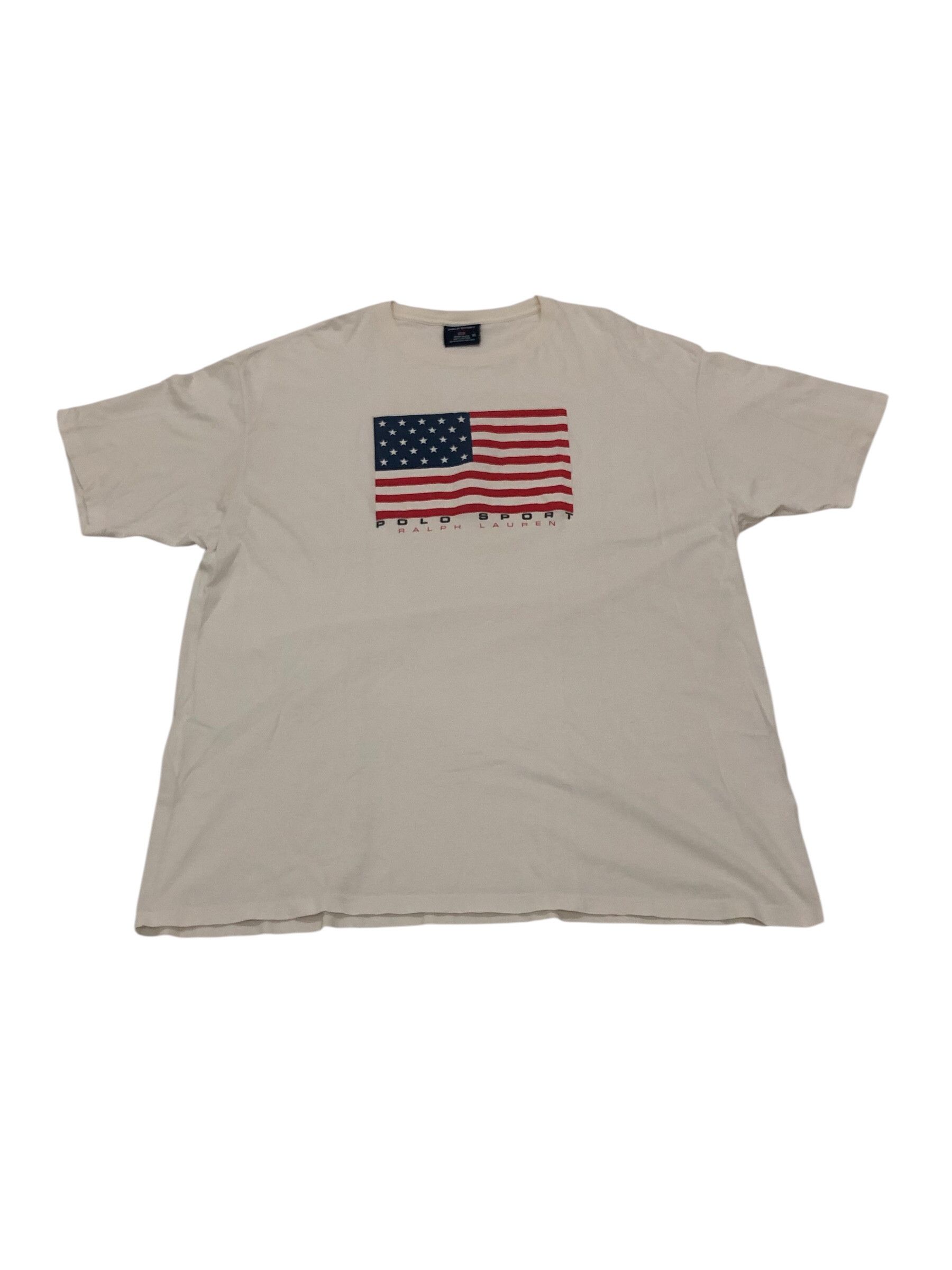 Polo Ralph Lauren Vintage Polo Sport Ralph Lauren USA Flag Tee Size US XL / EU 56 / 4 - 1 Thumbnail