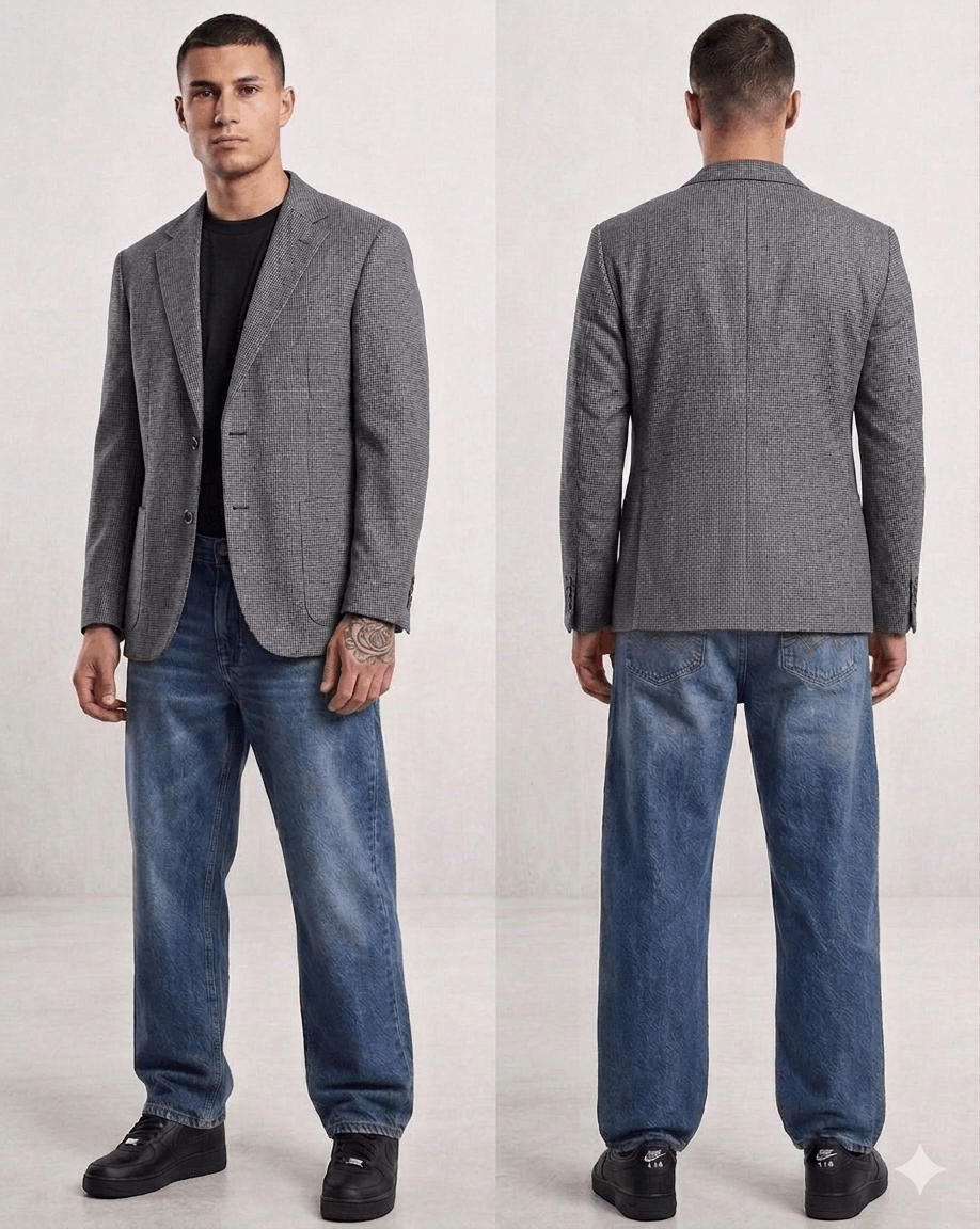 Corneliani Corneliani ID Tweed Blazer Dark Gray Slim Fit – Size 52R Size 52L - 1 Thumbnail