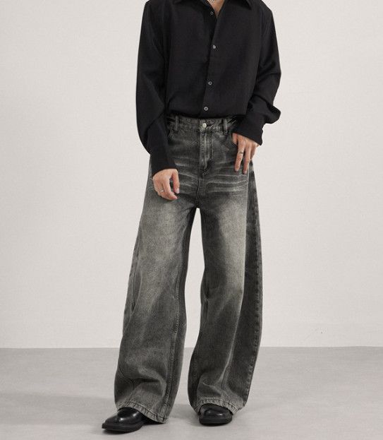 Vintage Men's American street washed black distressed scimitar jeans Size US 32 / EU 48 - 5 Thumbnail